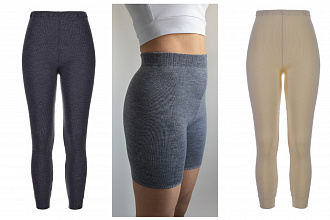 Теплые женские легинсы и шорты из 100%-й шерсти мериносов Теплые женские легинсы и шорты из 100%-й шерсти мериносов