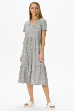 Платье жен,n1385,n1385-p90(серый,сер,,молоч цветы), (46-164)