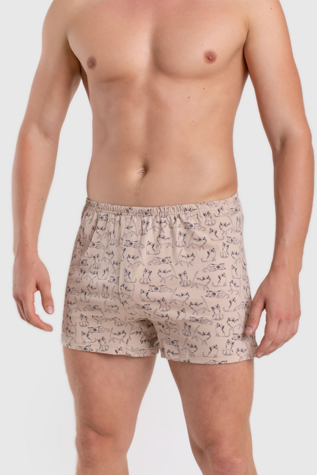 Трусы муж,s7017,s7017/44,s7017/35(кошки в дубае,беж,,кошки в Дубае), (48)