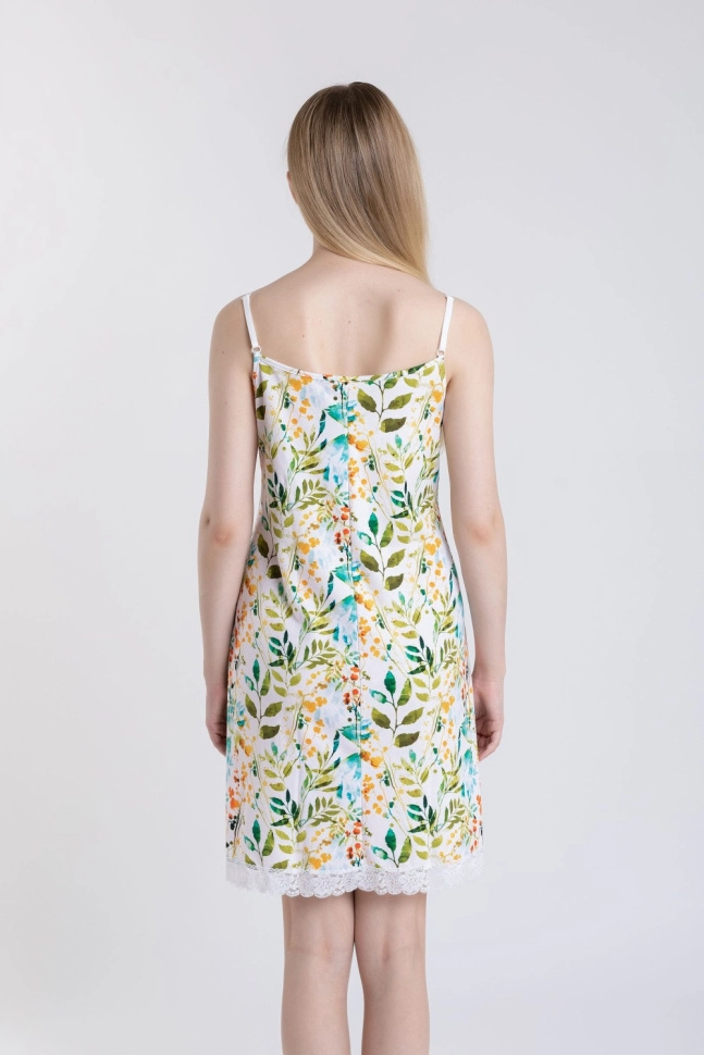 Сорочка ноч жен,s8641,s8641/3(акварельный гербарий,бел,,акварельный гербарий DJ000437-DJ01), (58-164)