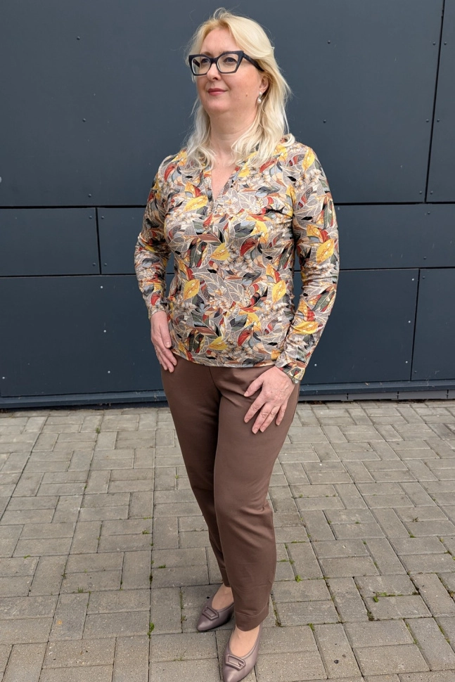 Джемпер жен,а363,а36305(,жел,сер,листья), (48-158,164)