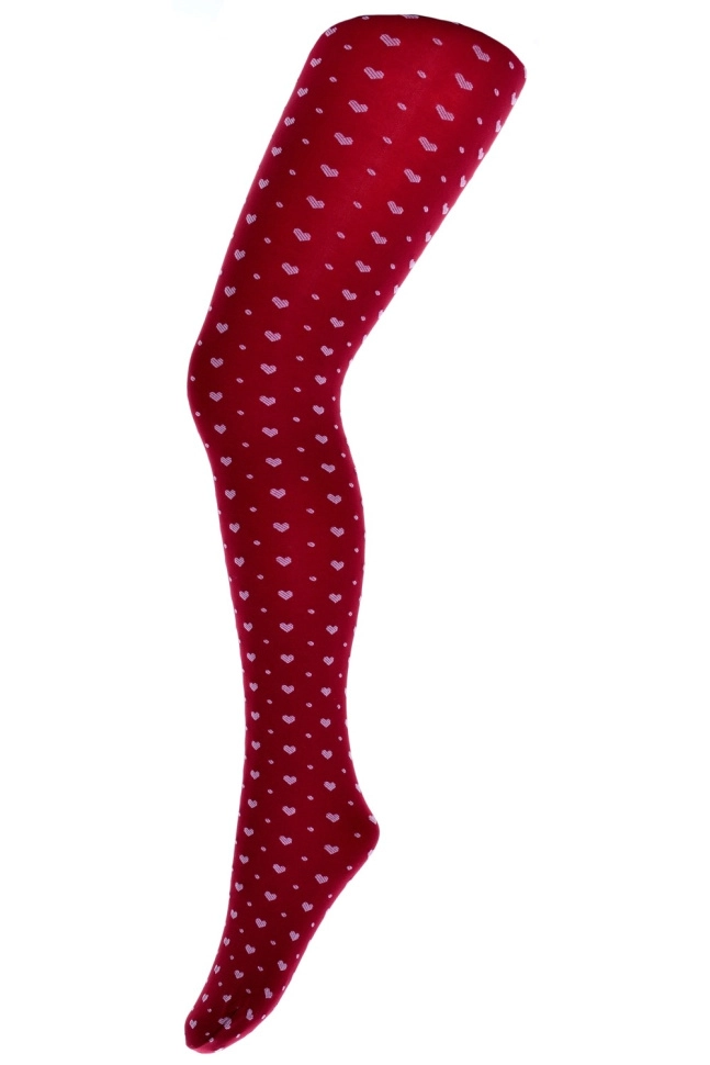 Колготки дет,12С-38СП,angelina50(cherry,бордо,-,сердеч бел), (146,152-22-23)