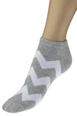 Носки жен,l1d34,-(серый меланж,сермел,бел,зигзаги), (23)