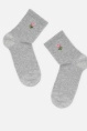 Носки жен,б1155,582(св.серый меланж,сермел-св,,тюльпан люрекс), (25)