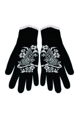 Перчатки жен,а11913,а11913-1(чёрный,чер,-,цв узор), (17)