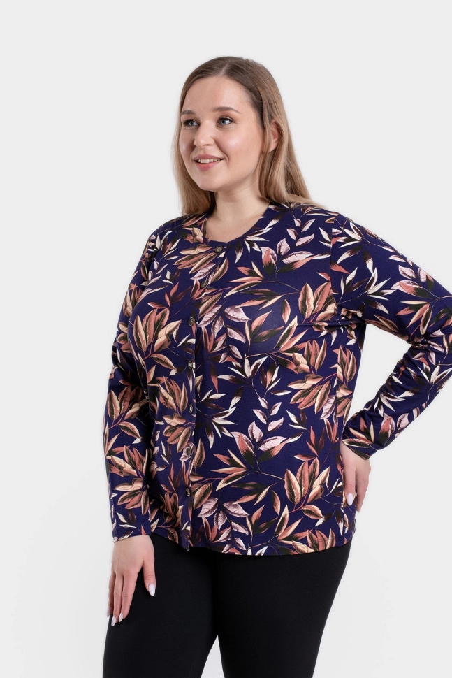 Джемпер жен,а391,а39115(листья,син-т,,), (46-158,164)