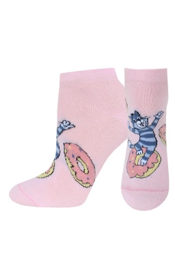 Носки жен,б1160,615(бл.розовый,роз-св,,кот на пончике), (23)