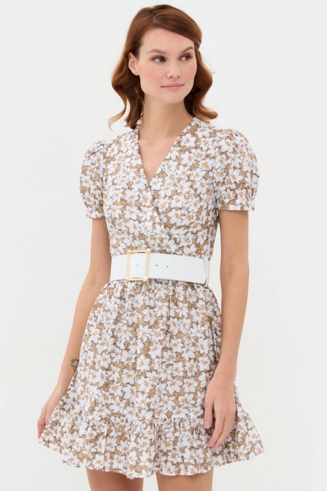 Платье жен,7231-30059,-(кофейный сорбет,беж,,бел цв), (44-158,164)