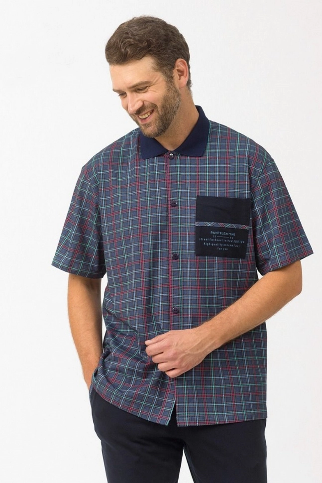 Костюм муж,pdk-317,-(клетка деним/темно-синий,син,син-т,клетка), (46-170,176)