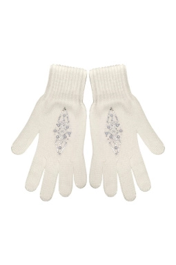 Перчатки жен,а11056,а11056-1(белый,молоч,,меринос стразы), (17)