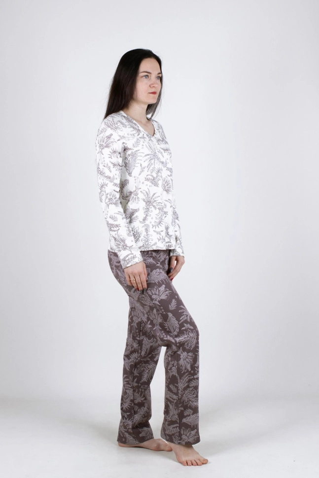 Пижама жен,в218122,-(турецкие мотивы коричневые,молоч,корич,), (50-158,164)