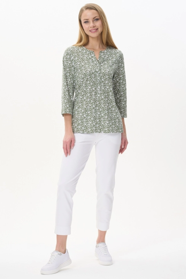 Джемпер жен,k1351,k1351-p72.4s03(оливковый,зел,,бел цветы), (60-164)