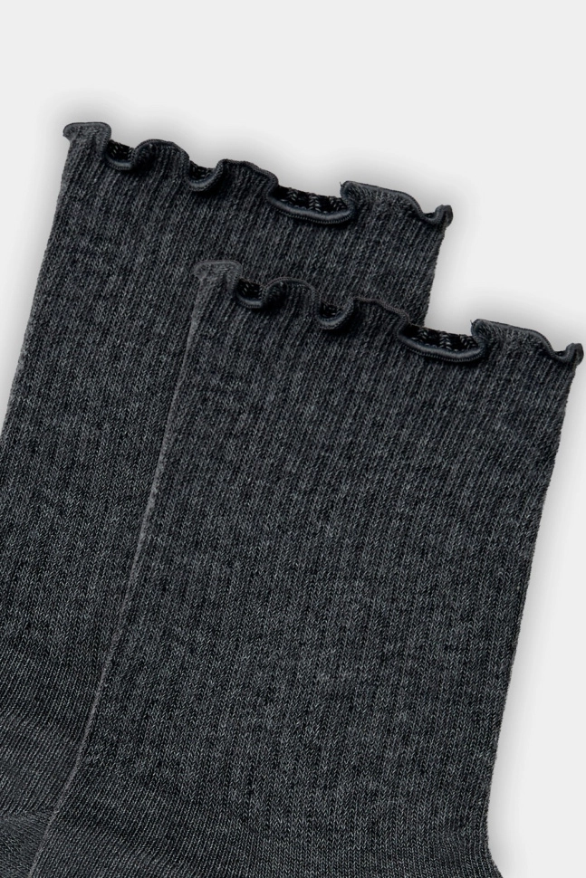 Носки жен,21283k,1719(т.серый меланж,антрац,,рюша), (25-27)