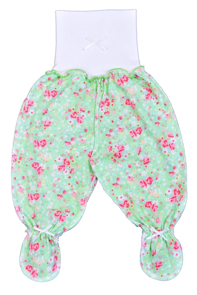 Ползунки дев,ж084цс,-(набивка - цветочки н,салат,,розы), (22-68)