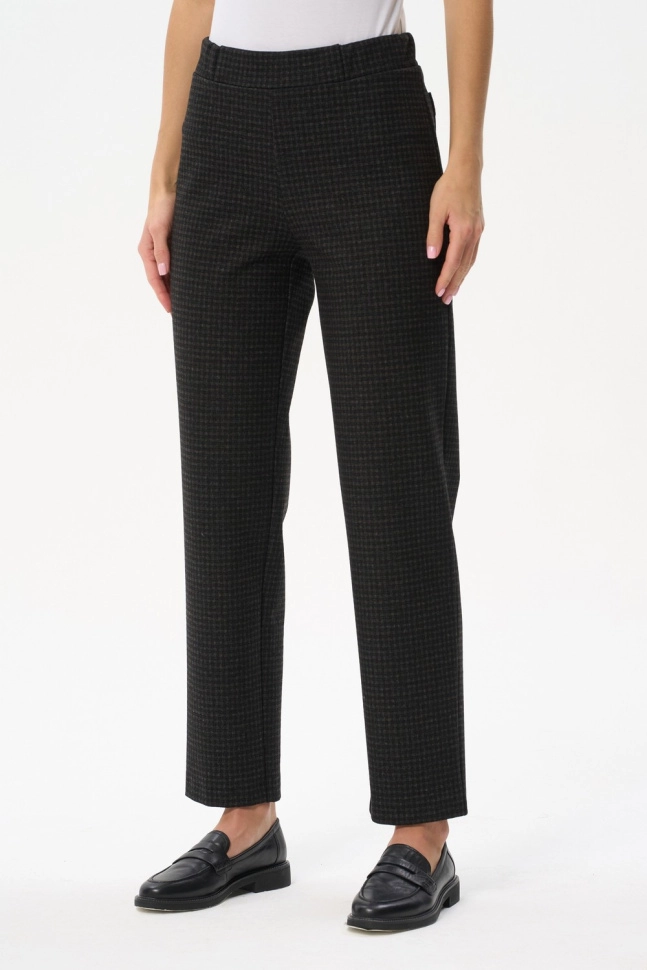 Брюки жен,b0821,b0821-c89.3f05(тёмно-коричневый,корич,,начёс клетка), (46-164)