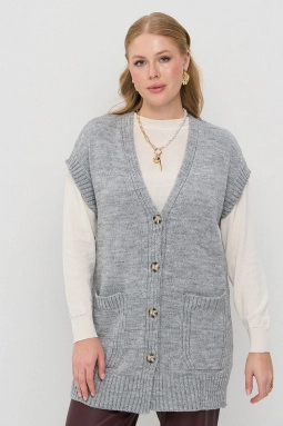Жилет жен,5252-1801,-(св. серый меланж,сермел,,), (46-48-158,164)