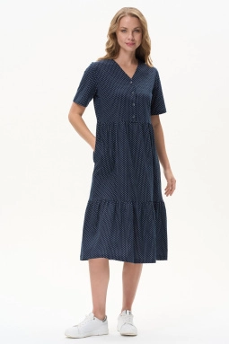 Платье жен,n1396,n1396-g59.6s04(тёмно-синий,син-т,,бел горошек), (48-164)