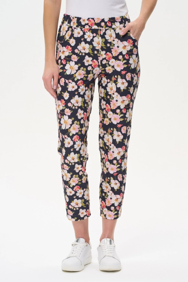 Брюки жен,b2172,b2172-f50.5s03(синий,синмел,,цветы яблони), (44-164)