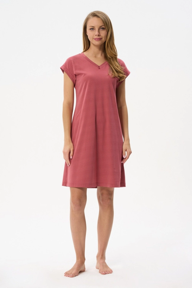 Сорочка ноч жен,s0241,s0241-g33.4f09(брусничный,терра,,бел горош), (46-164)