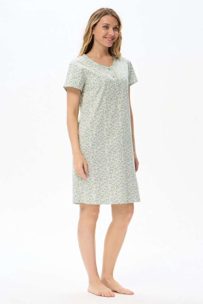 Сорочка ноч жен,s0630,s0630-p21.5s07(светло-желтый,молоч,,голуб цветочки), (48-164)