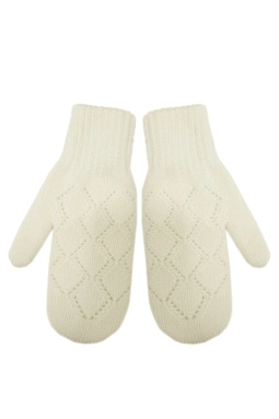 Варежки жен,а37036,а37036-43(молоко,молоч,,ажур ромбы), (17)