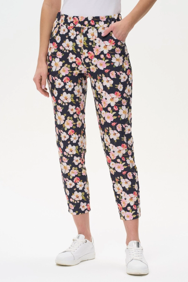 Брюки жен,b2172,b2172-f50.5s03(синий,синмел,,цветы яблони), (44-164)