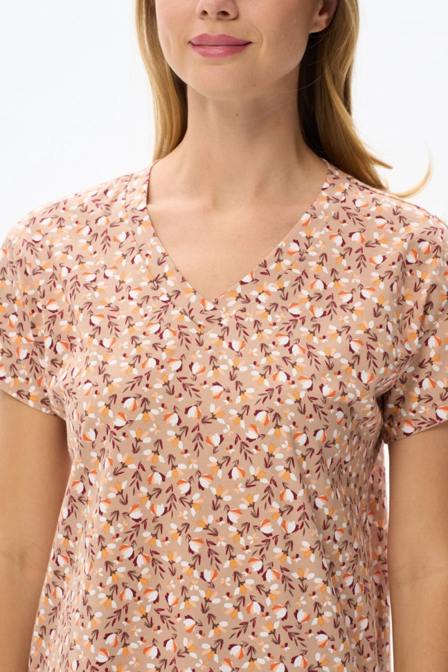 Платье жен,n2120,n2120-f34.5s03(карамельный,беж,,оранж тюльпаны), (48-164)