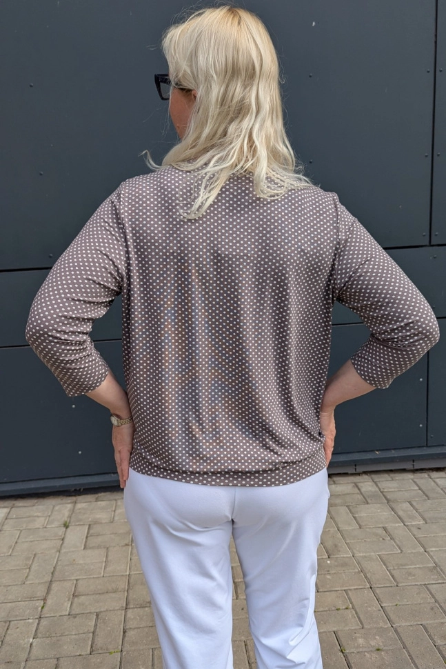 Джемпер жен,а1417,а141705(,корич,,бел горош), (48-158,164)