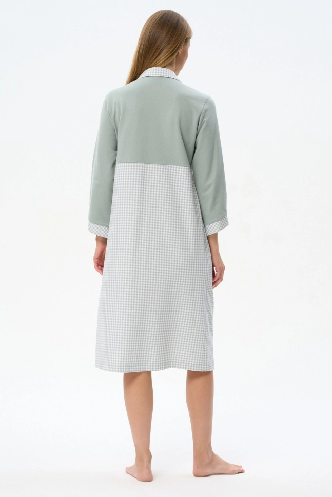 Сорочка ноч жен,s2080,s2080-c74.4f19(полынь,зел-св,,клетка), (44-164)