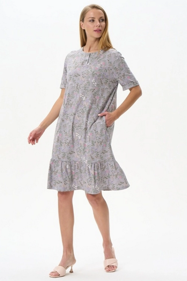 Платье жен,n2230,n2230-p90.4s03(серый,сер,,разноцв цветы), (44-164)