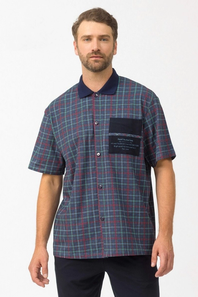 Костюм муж,pdk-317,-(клетка деним/темно-синий,син,син-т,клетка), (46-170,176)