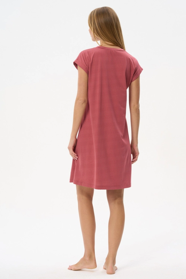 Сорочка ноч жен,s0241,s0241-g33.4f09(брусничный,терра,,бел горош), (46-164)