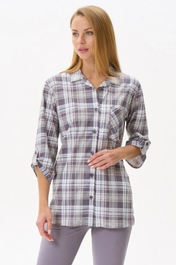 Джемпер жен,k0050,k0050-c90.3f03(серый,сер,,роз зел клетка), (52-164)