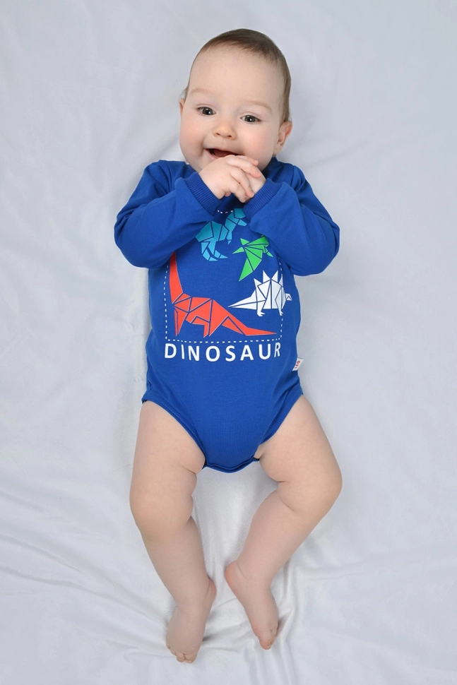 Боди мал,2012а-5,-(васильковый,син,,оригами дино), (24-74)