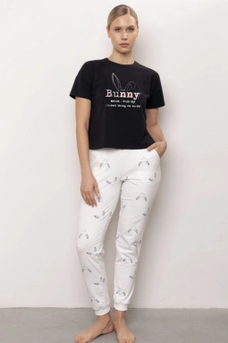 Брюки жен,50144,1h-027m(бело-серый,молоч,,зайчики), (42-170)