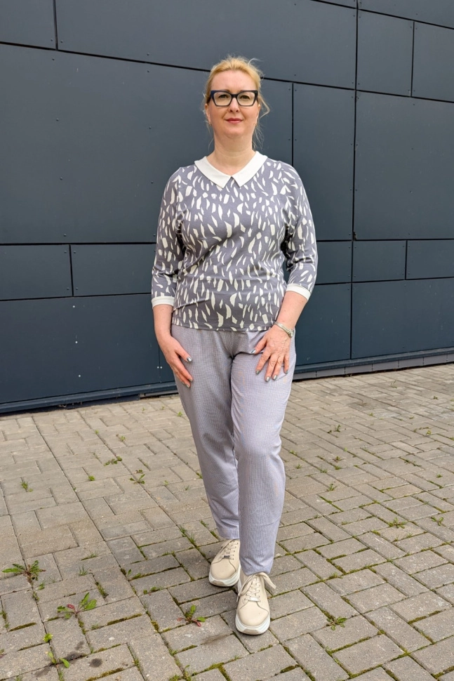 Джемпер жен,а1305,а130514(,сер,,бел пятна), (46-158,164)