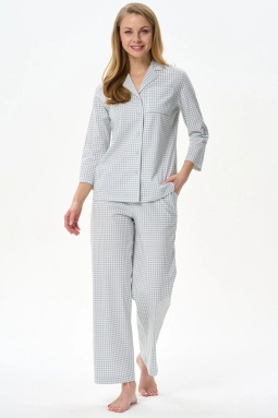 Пижама жен,p0301,p0301-c74.3f14(полынь,зел-св,,клетка), (48-164)
