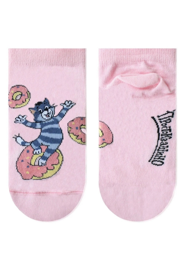 Носки жен,б1160,615(бл.розовый,роз-св,,кот на пончике), (23)