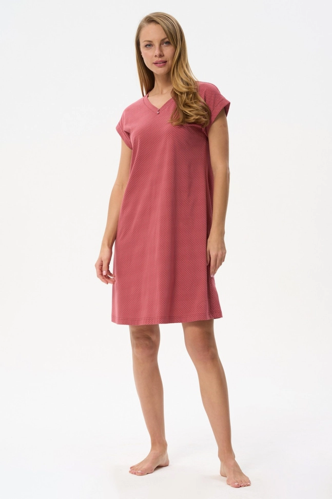 Сорочка ноч жен,s0241,s0241-g33.4f09(брусничный,терра,,бел горош), (46-164)