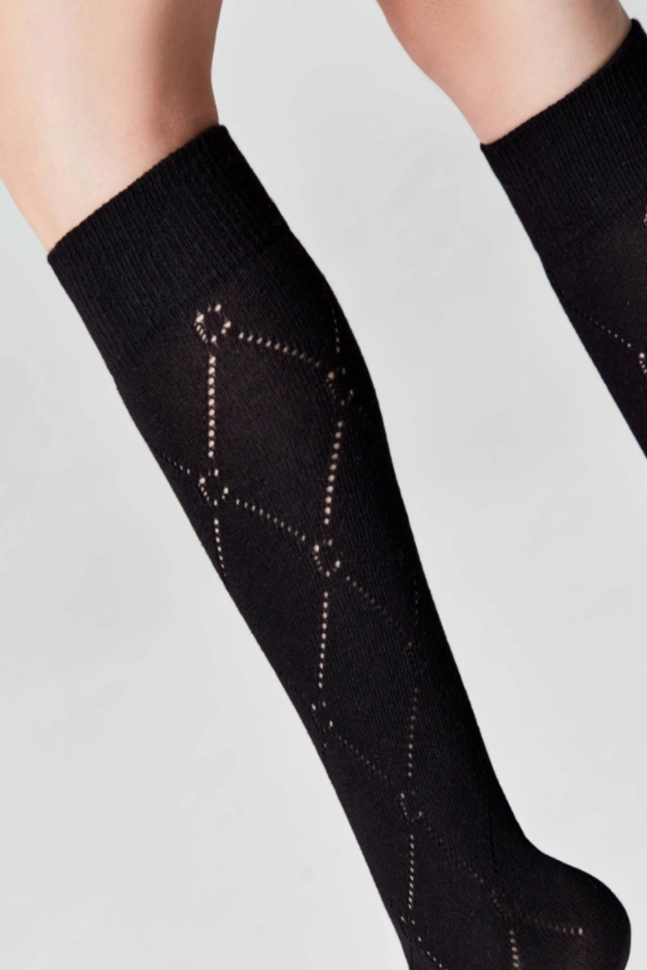 Гольфы жен,23с-152сп,007(черный,чер,,ромбы ажур), (23-25)