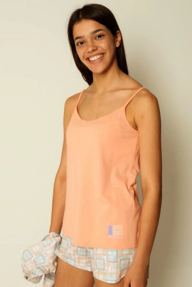 Майка жен,11020,4h-431.902(персиковый,персик,,квадраты), (44-170)