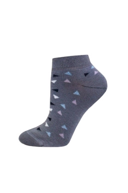 Носки жен,б1101,505(серый,сер-т,,разноцв треугольники), (23)