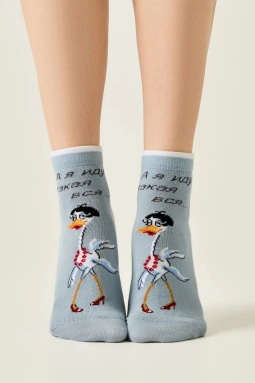 Носки жен,б1145,711(серо-голубой,гол,,А я иду такая вся...), (23)