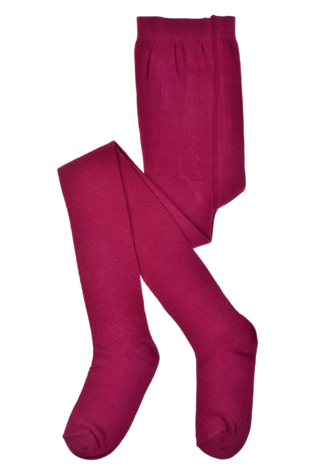 Колготки дев,с662,-(бордовый,бордо,,ромбы зигзаги полосы), (134,140-20-21)