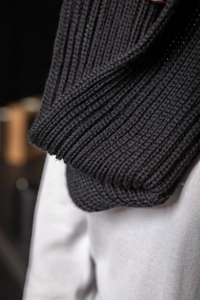 Шарф жен,с4031,0с2248(черный 9е1048 Аскона,26/2,чер,,меринос спецзаказ), (48х36)