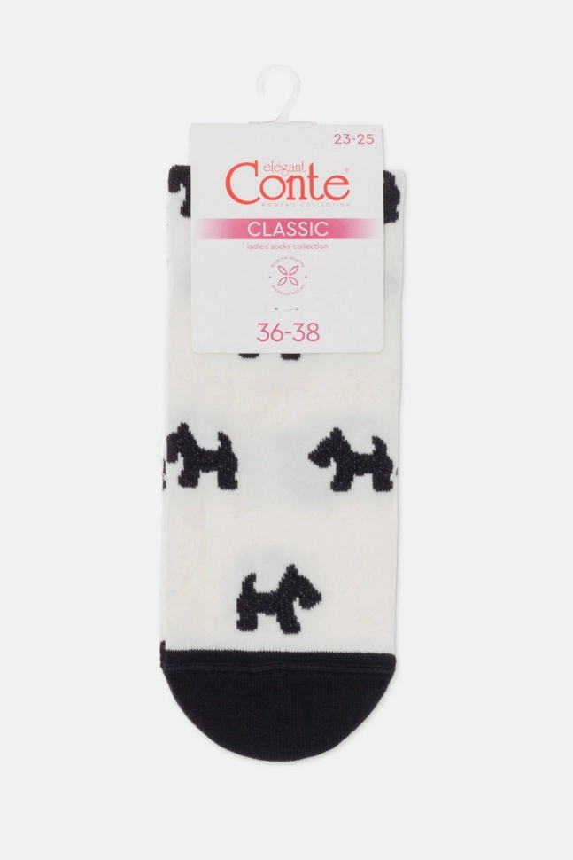 Носки жен,7с-22сп,587(молочный,молоч,,собачки), (23-25)