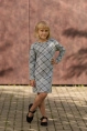 Платье дев,s0651,s0652,s0651/1,s0652/1(серый меланж с рис. 27711,сермел,,чер косая клетка), (36-146)