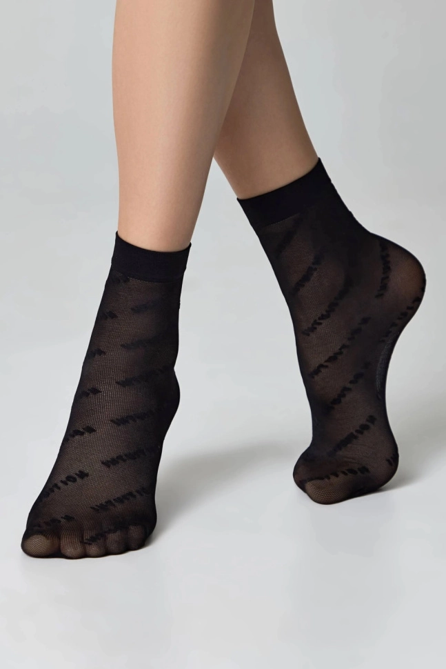 Носки жен,23с-77сп,-(nero,чер,,надписи), (23-25)