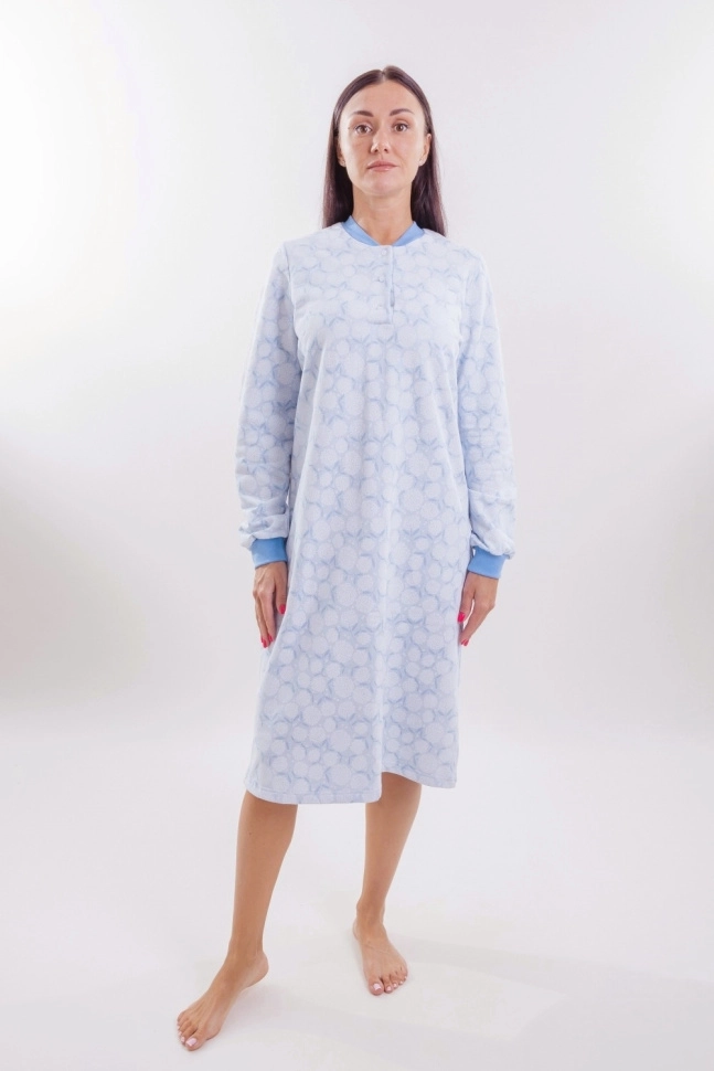 Сорочка ноч жен,р323304,-(пушистые шарики по св.голубому,гол,,пушистые шарики), (44-158,164)