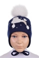 Шапка дев,01134-91,-(т.синий,син-т,,стразы пудель звезды), (48)